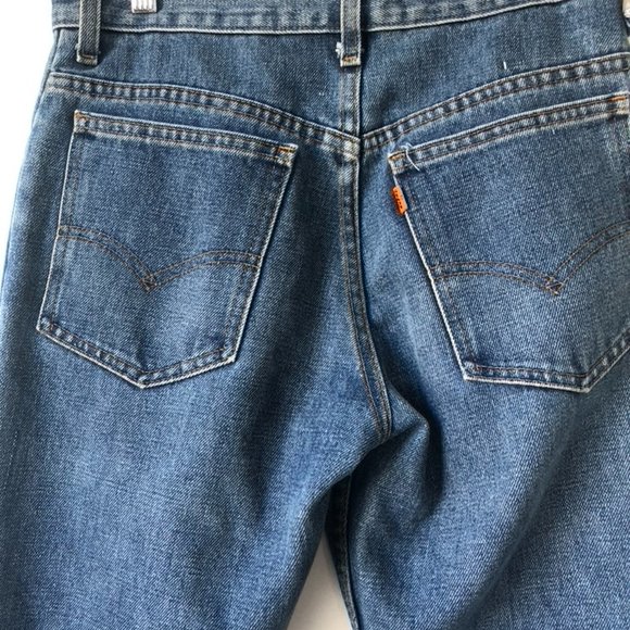 1970s Orange Tab Crop Flare Levi's - Picture 5 of 8